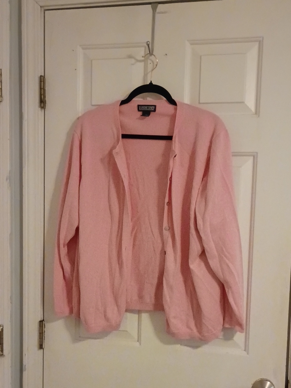 Lands' End Pale Pink Button-Up Cardigan